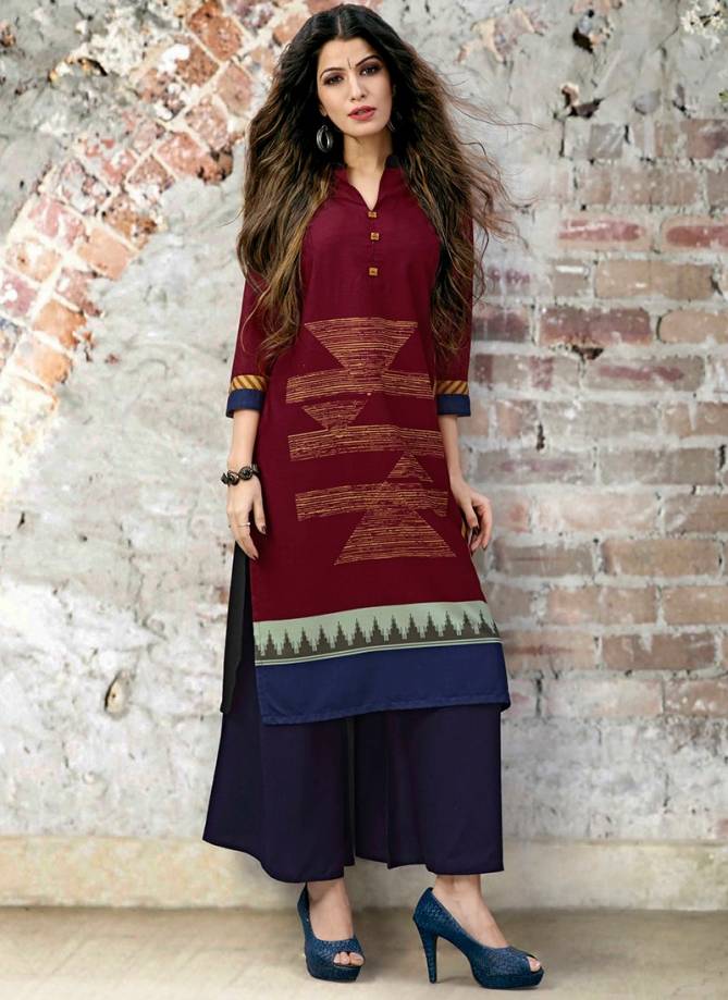 Style Roof SUZAN Fancy Ethnic Wear Pure Poly Printed Latest Kurtis Collection
